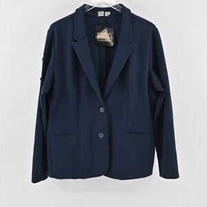 Miller Wendt Womens Navy Sloane Blazer Size XL Star Tennis Club Patch Jacket NEW